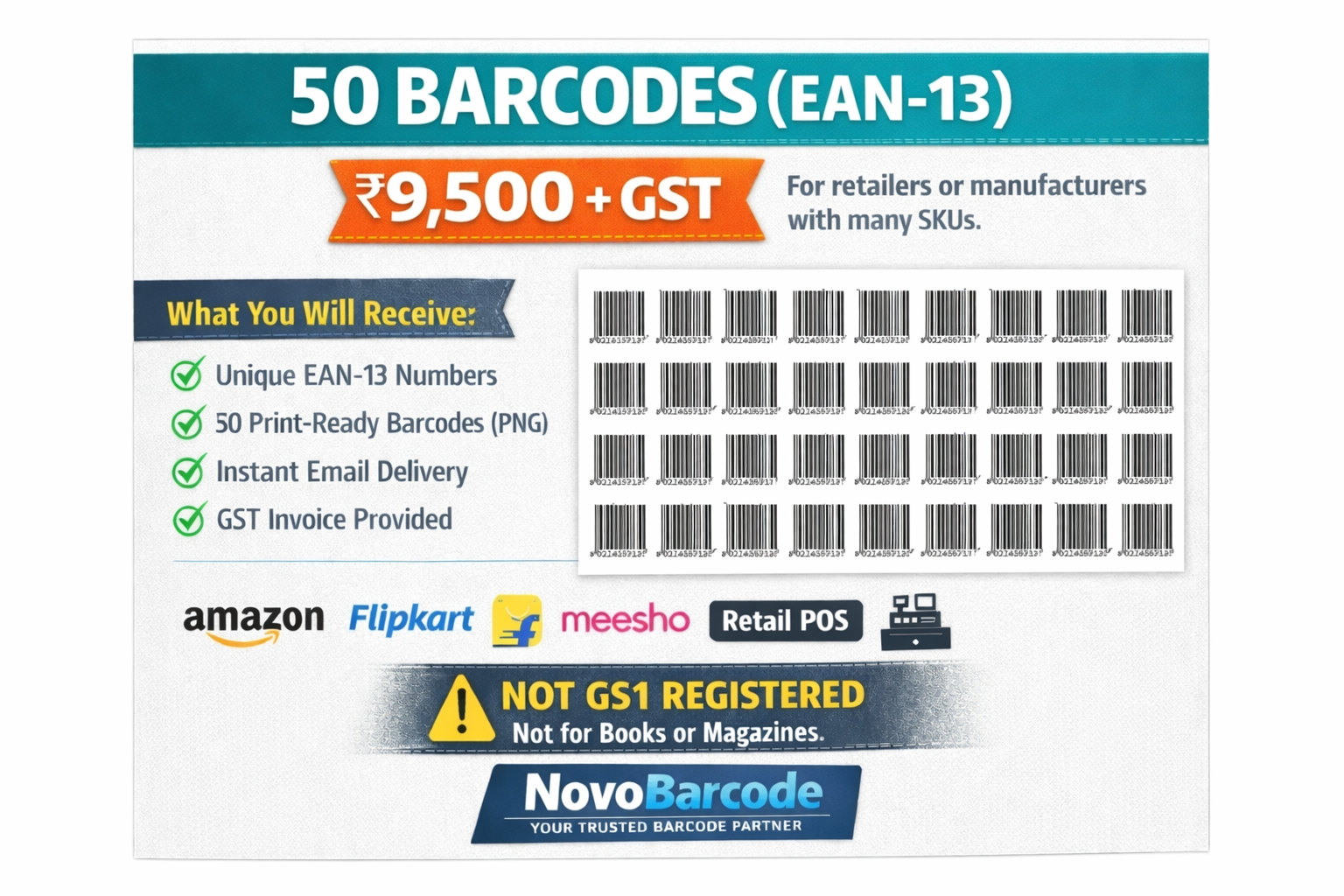 50 barcodes